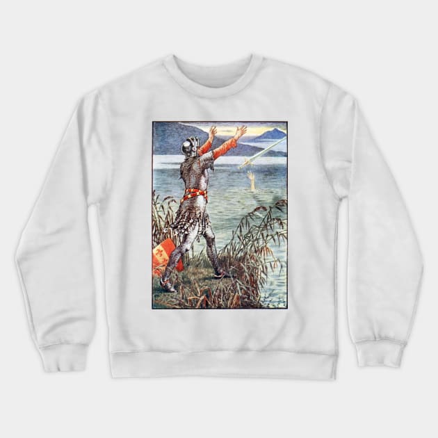 Victorian King Arthur & Excalibur Illustration Crewneck Sweatshirt by Bugsponge